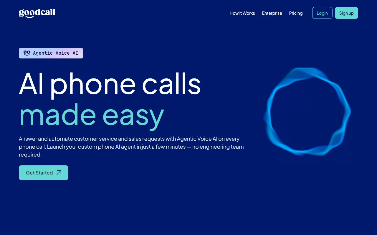 Goodcall interface — screenshot of Goodcall dashboard