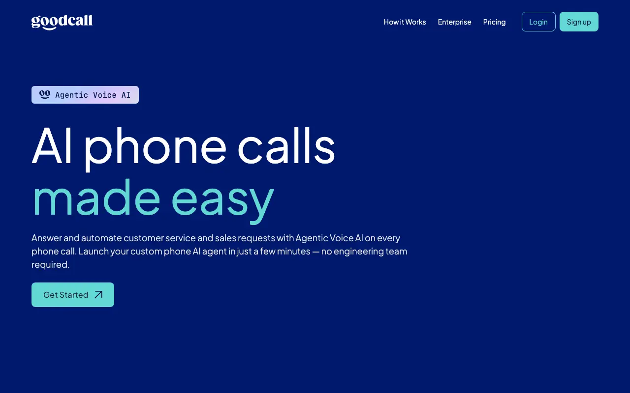 Goodcall interface — screenshot of Goodcall dashboard